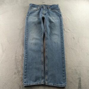 Levis Jeans 34x34 Blue Light Wash 505 Straight Wide Faded Whiskered Y2K Style